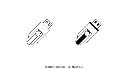 flash drive set icon with white background vector stock illustration