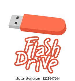 flash drive text vector illustration flat style