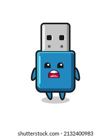 flash drive usb illustration with apologizing expression, saying I am sorry , cute style design for t shirt, sticker, logo element