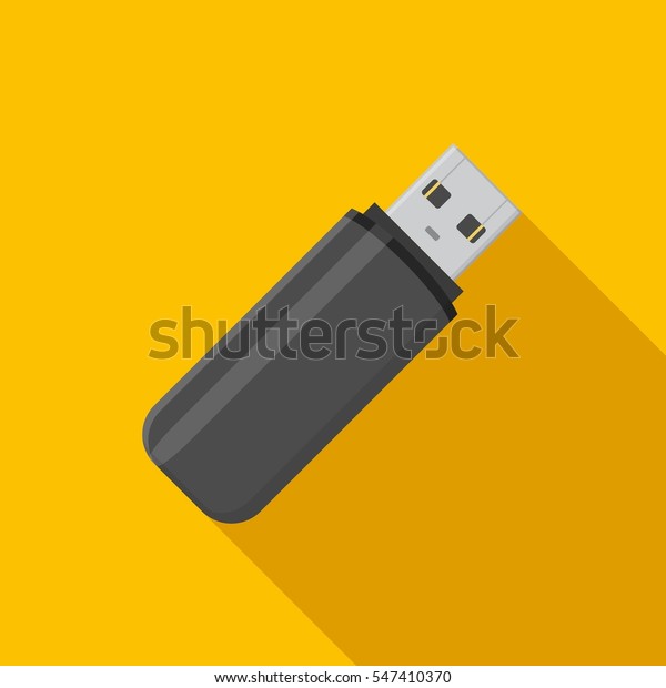 Usb Stick Mit Flash Laufwerk Symbol Auf Gelbem Stock Vektorgrafik Lizenzfrei