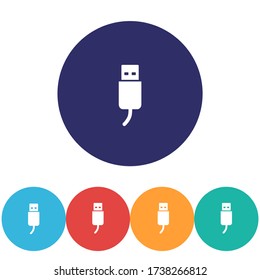 Flash drive vector icon , lorem ipsum Flat design