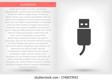 Symbol für Flash-Laufwerk, lorem ipsum flaches Design