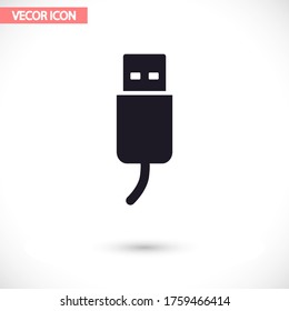 Flash drive vector icon , lorem ipsum Flat design