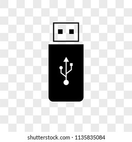 Flash drive vector icon on transparent background, Flash drive icon