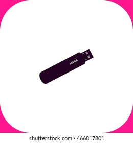 Flash drive vector icon on white background.