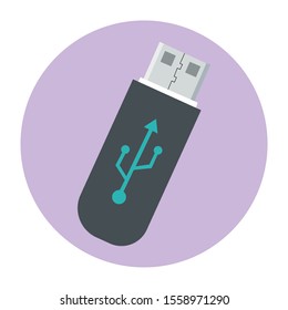Flash drive vector icon, usb symbol. Simple, flat design for web or mobile app.