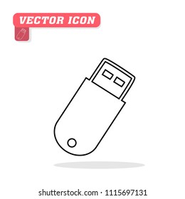 Flash Drive Vector Icon White Background Vector Image

