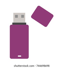 Flash drive vector illustration. Doodle style. Design, print, logo, decor, textile, paper.