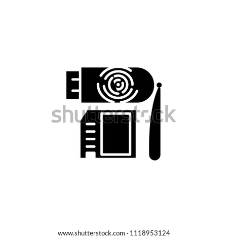 Flash drives black icon concept. Flash drives flat  vector symbol, sign, illustration.