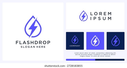 Flash drop logo design template.