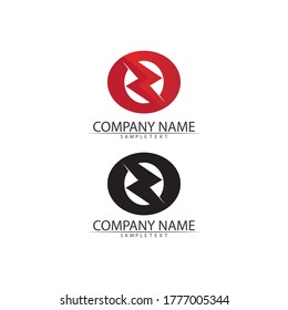 Logo und Symbole des elektrischen Blitzlichtbildes des Vektors