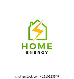 Flash energy electric home logo design concept