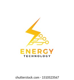 Flash energy electric technology logo design concept
