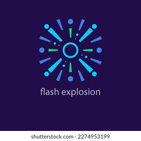 Flash Explosion Logo. Starburst Round Logo. Circular Design-Element. Abstrakte geometrische Sternchen.