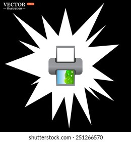 Flash, an explosion on a black background. color photo printer, vector illustration, EPS 10