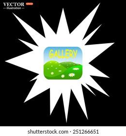 Flash, an explosion on a black background. Gallery,  vector illustration, EPS 10