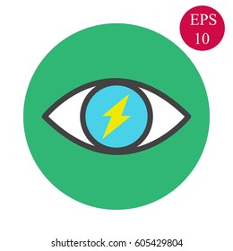 flash in eye concept flat icon or logo,illustration vector