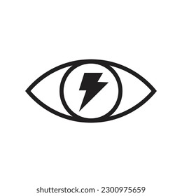 flash eyes icon. lightning icon on eyes vector design