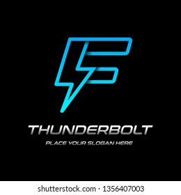 Flash F letter vector logo template. This font with thunder symbol. Logotype. Alphabet suitable for fast, power, electric, identity, moving and speed.