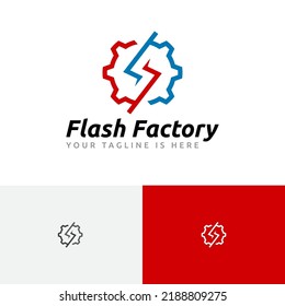 Flash Factory Thunder Gear Line Style Logo