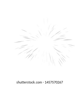 A flash of fireworks. Sun burst, star burst sunshine. Radiating from the center of thin beams, lines. Vector illustration.  Design element for logo, signs. Dynamic style. Abstract explosion