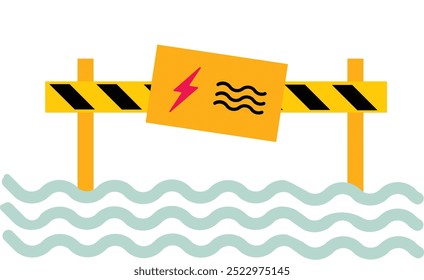 Flash flood emergency warning illustration