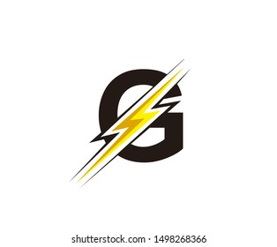 Flash G Letter Logo, Electrical Bolt Logo Vector