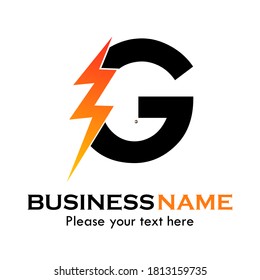 Flash g letter logo template illustration. suitable for electric, fast, power, energy, speed, etc