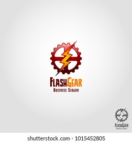 Flash Gear - Auto Speed Service Logo template