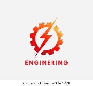 flash and gear logo design template design graphic illustration