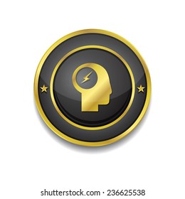 Flash Gold Vector Icon Button