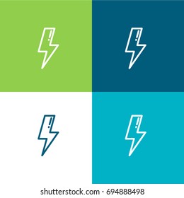 Flash green and blue material color minimal icon or logo design