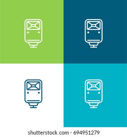 Flash green and blue material color minimal icon or logo design