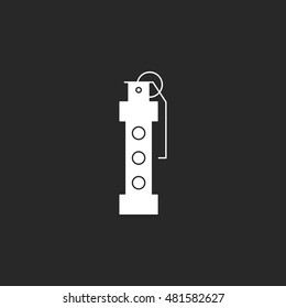 Flash grenade symbol sign flat icon on background