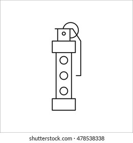 Flash grenade symbol sign one line icon on background