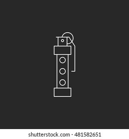 Flash grenade symbol sign one line icon on background