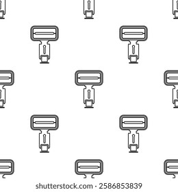 Flash Gun Icon Seamless Pattern, Camera External Flash Icon, Flashgun Icon, Dark Scene Illumination Artificial Light Device Vector Art Illustration