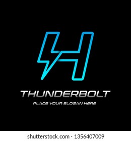 Flash H letter vector logo template. This font with thunder symbol. Logotype. Alphabet suitable for fast, power, electric, identity, moving and speed.