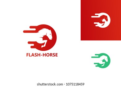 Flash Horse Logo Template Design Vector, Emblem, Design Concept, Creative Symbol, Icon