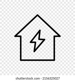 Flash, casa simple vector de iconos. Diseño plano. Cuadrícula transparente.