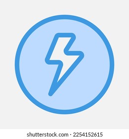 Flash icon in blue style about camera, use for website mobile app presentation