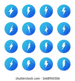 Flash icon. Bolt of lightning vector. Lightning illustration. Streak of lightning sign. Electric bolt flash icon. Lightning design element. Thunder strike logo. Charge flash icon. Thunderbolt