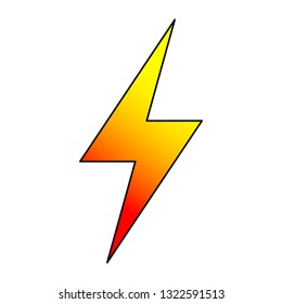 Flash icon, energy power vector isoluted on the white background