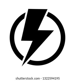 Flash icon, energy power vector isolated on the white background