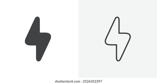 Flash icon flat and simple set design