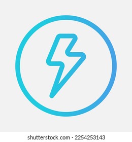 Flash icon in gradient style about camera, use for website mobile app presentation