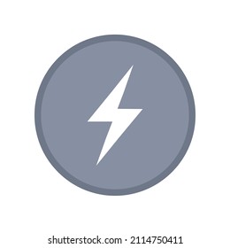 Flash icon isolated on white background. Lightning vector illustration. Power symbol.