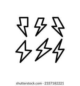 diseño de arte de línea de iconos flash ilustración de estilo plano de moda sobre fondo blanco..eps