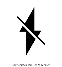 flash icon is off, simple flat style, symbol vector illustration sign logo template pictogram, for ui or ux isolated on white for mobile app, editable	