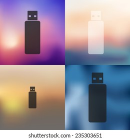 flash icon on blurred background